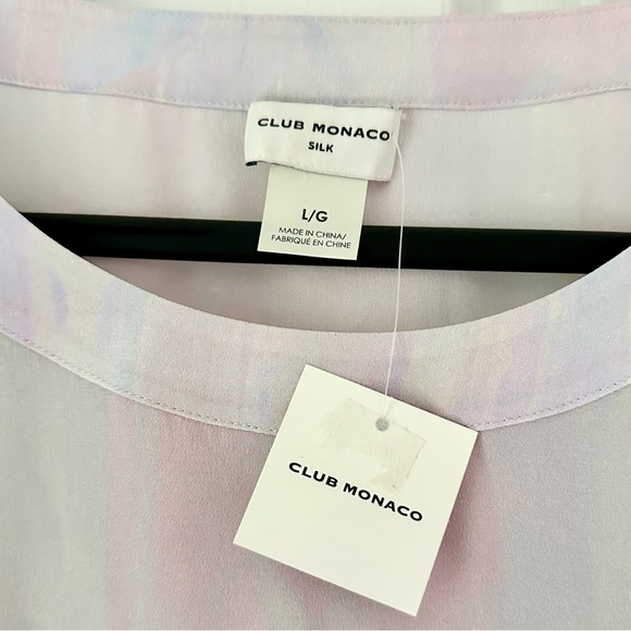 NEW Club Monaco Relaxed Silk Short Sleeve T-Shirt Size Large - Picture 4 of 7